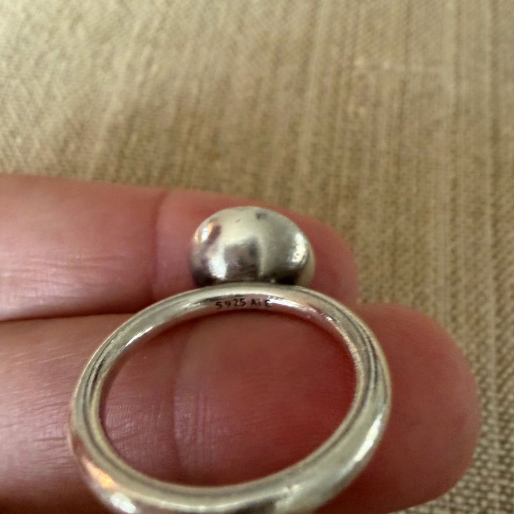 Pandora Silver Ring with Pink Stone - Picture 4 of 4